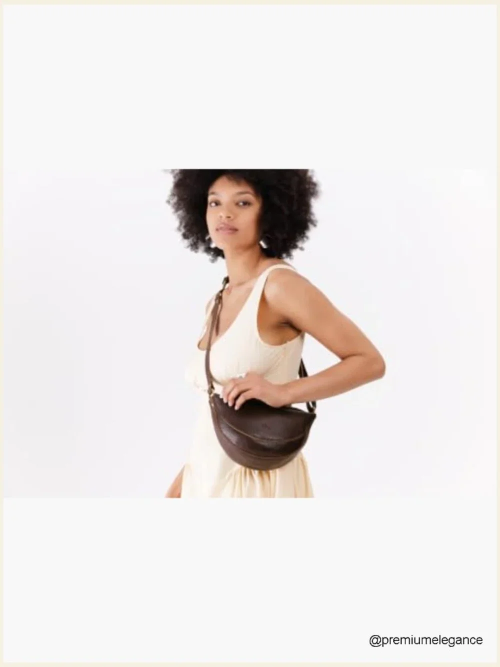 Full-Grain Leather Sling Bag with Adjustable Strap